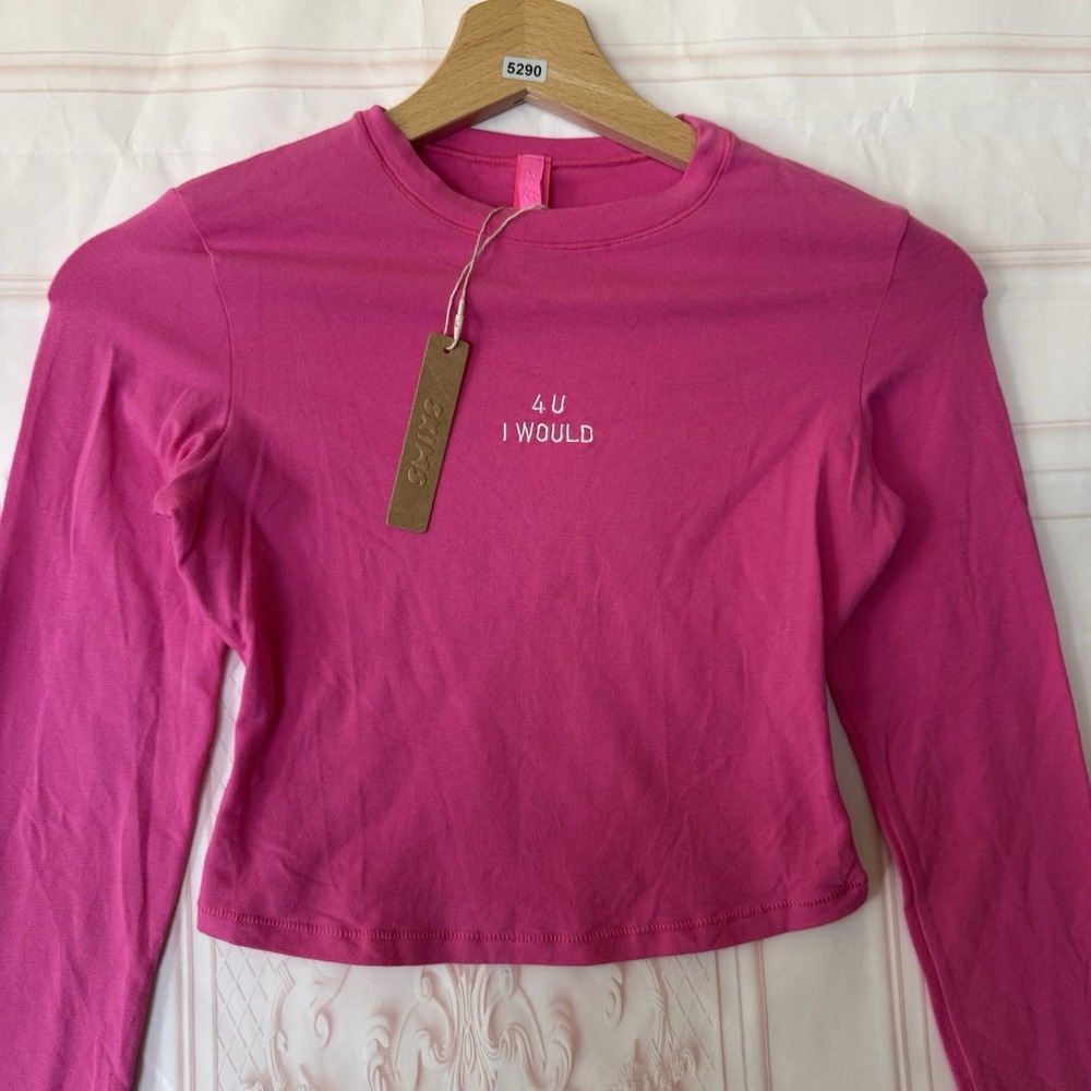 Skims 4 U I Would Cotton Jersey Long Sleeve T-Shirt Size XS NWT Rare